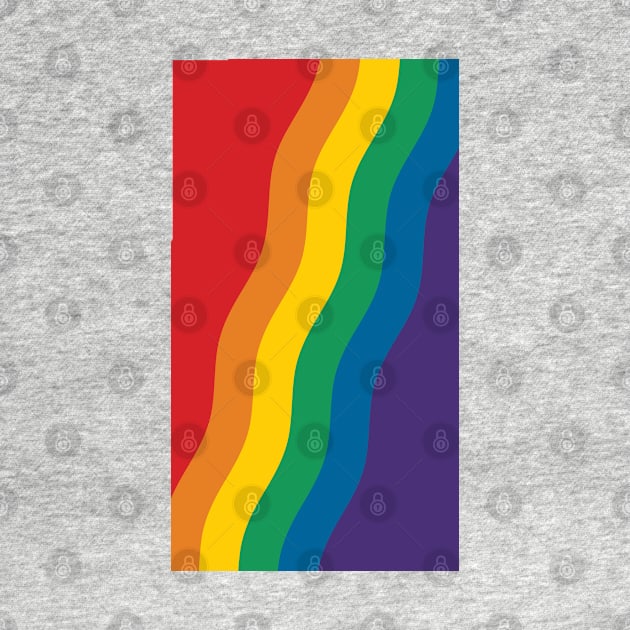 Rainbow Pride Flag (Proud LGBTQ+ Community Pride Flag) Slanted Wave Version by Teeworthy Designs